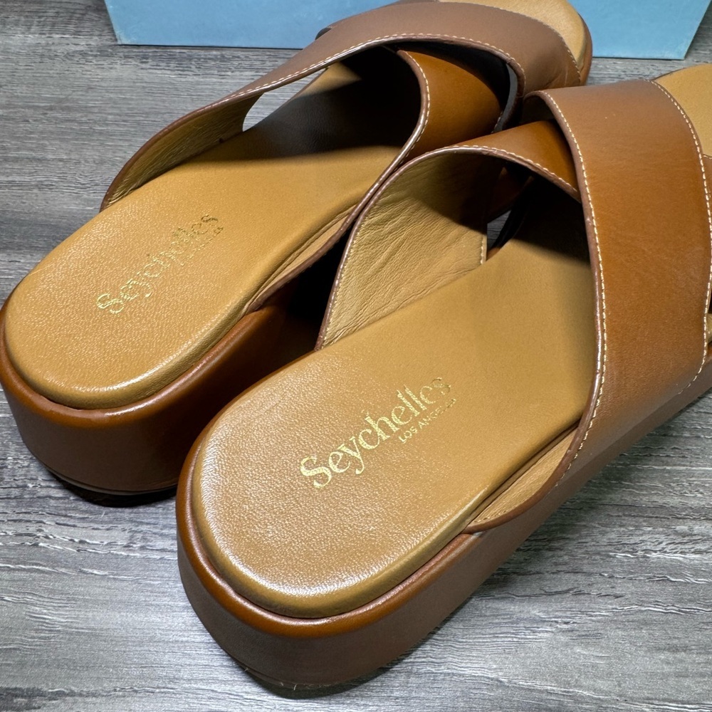 NWOT Seychelles Key Largo Wedge Slide Leather Sandals 10 $129 - Picture 13 of 14
